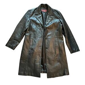 KATIANA COUTURE 3/4 Length Leather Jacket Size XL Biker Indie Classic Hipster